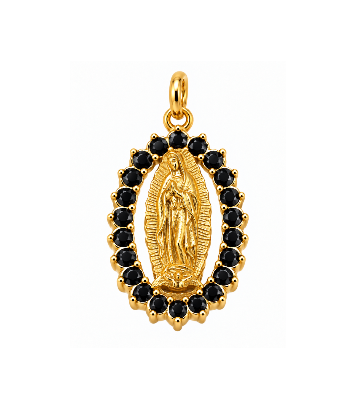 Ciondolo Medaglia Miracolosa Nera