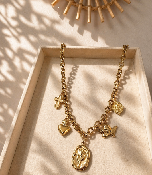 Sacred Charms Necklace Gold