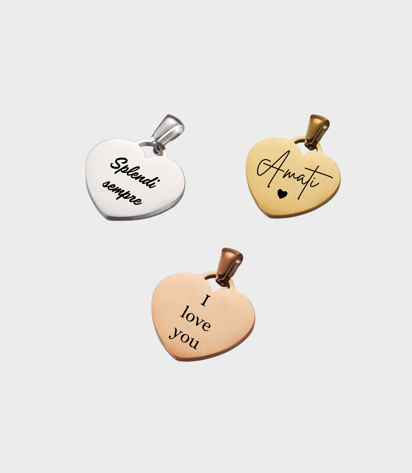 Ciondolo cuore inciso