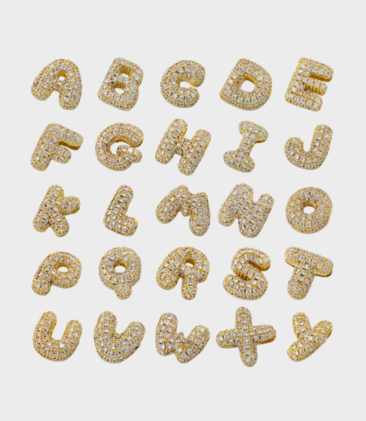 Ciondolo Lettera Zirconi Gold