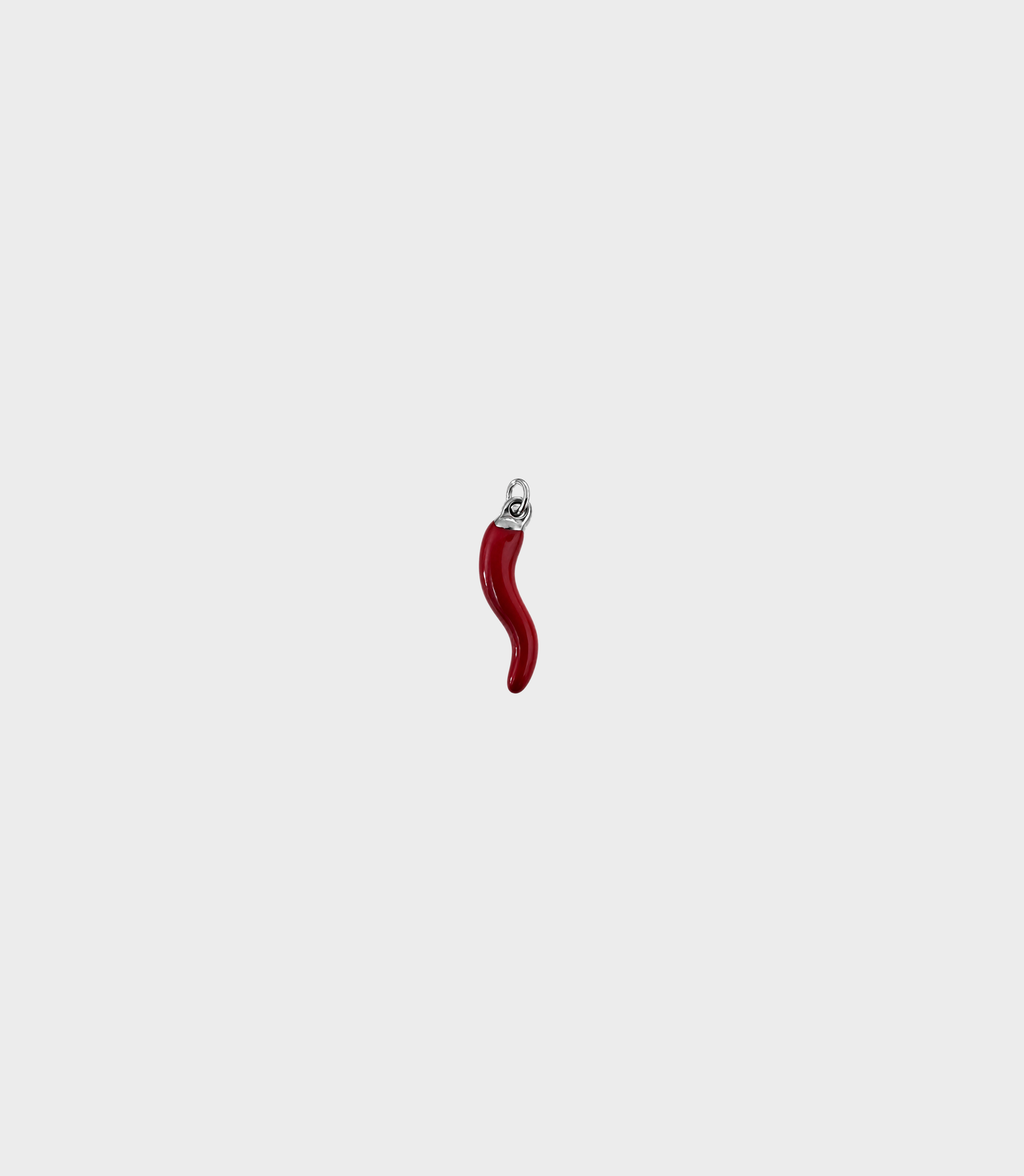 Cornetto rosso Portafortuna silver