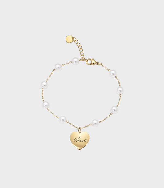 Bracciale Perle del Cuore Personalizzabile