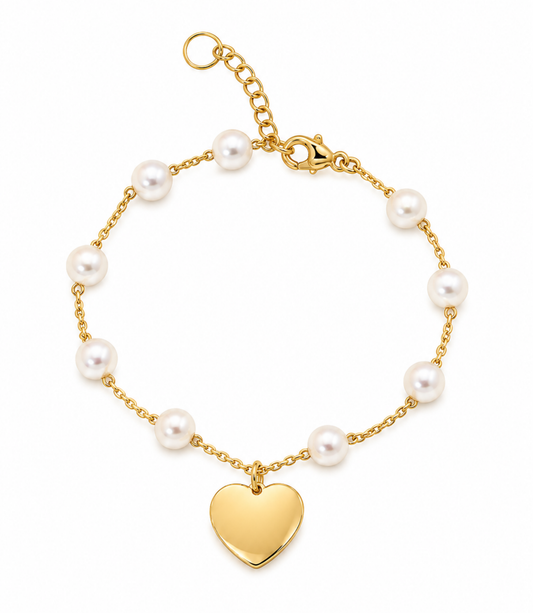 Bracciale Perle del Cuore Personalizzabile