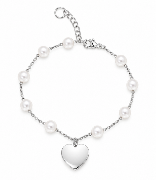 Bracciale Perle del Cuore Personalizzabile